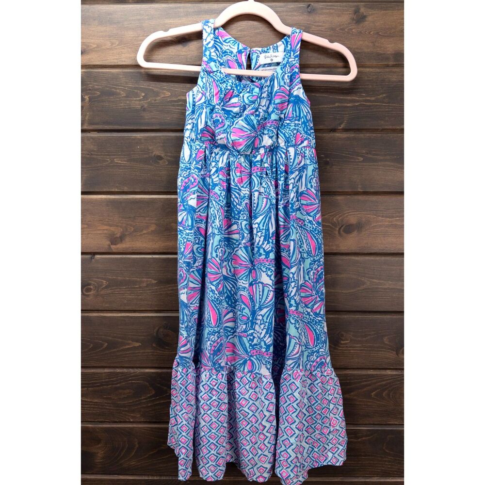 Lilly Pulitzer for Target Girls Sleeveless Maxi Dress My Fans Print Size Small